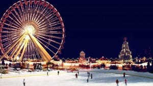 christmas theme park and ice rink