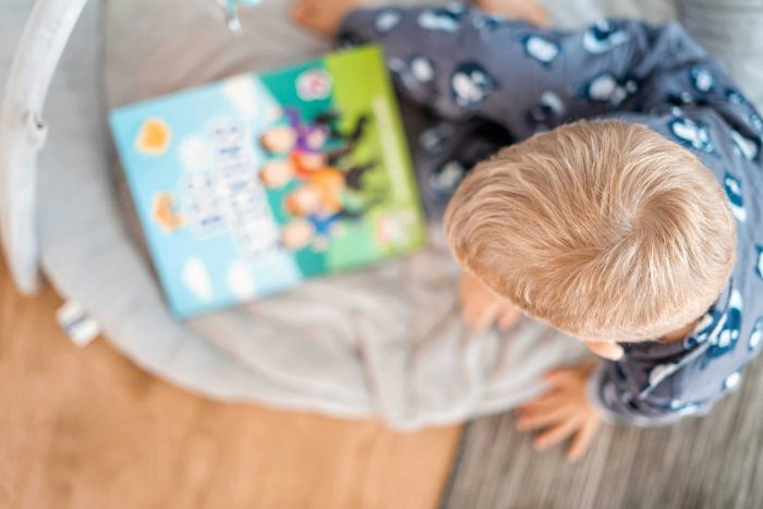 Small boy reading